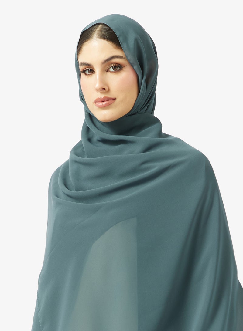 hayas closet Floral Embroidered And Embellished Open Front V Neck Abaya - Image 3